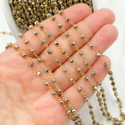 Steel Pyrite Gold Plated 925 Sterling Silver Wire Chain